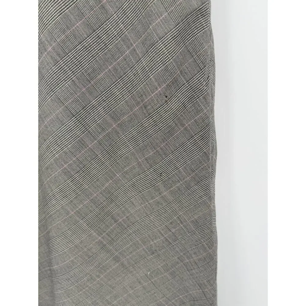 Escada Womens EU 36 US Size 6 Gray Pink Glen Plaid Wool Silk A-Line Skirt Career